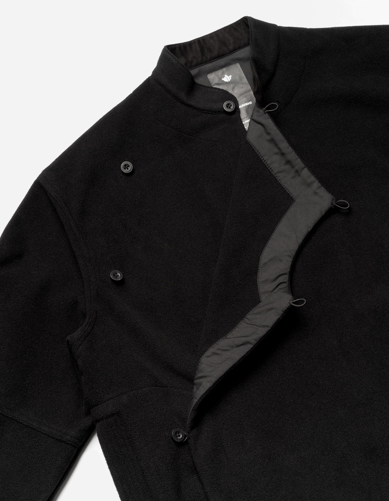 4579 Asym Monk Fleece Overshirt Black