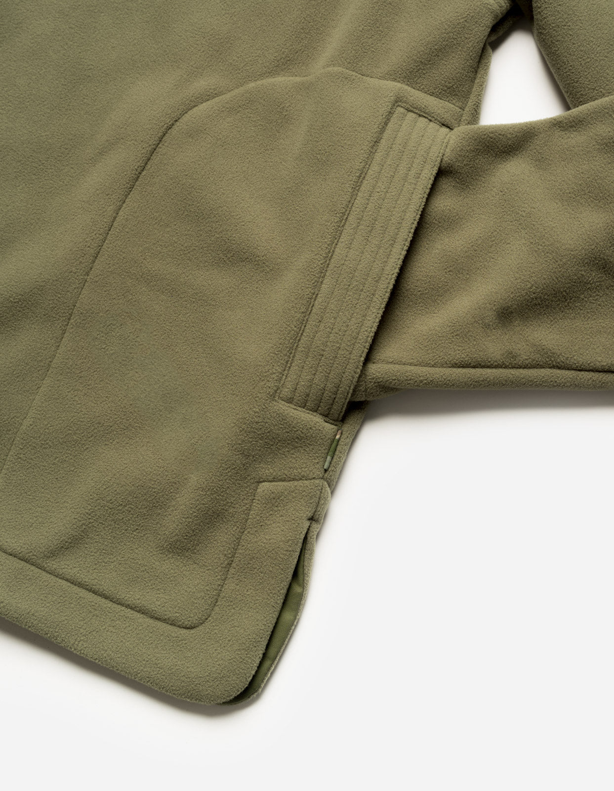 4579 Asym Monk Fleece Overshirt Olive OG-107F