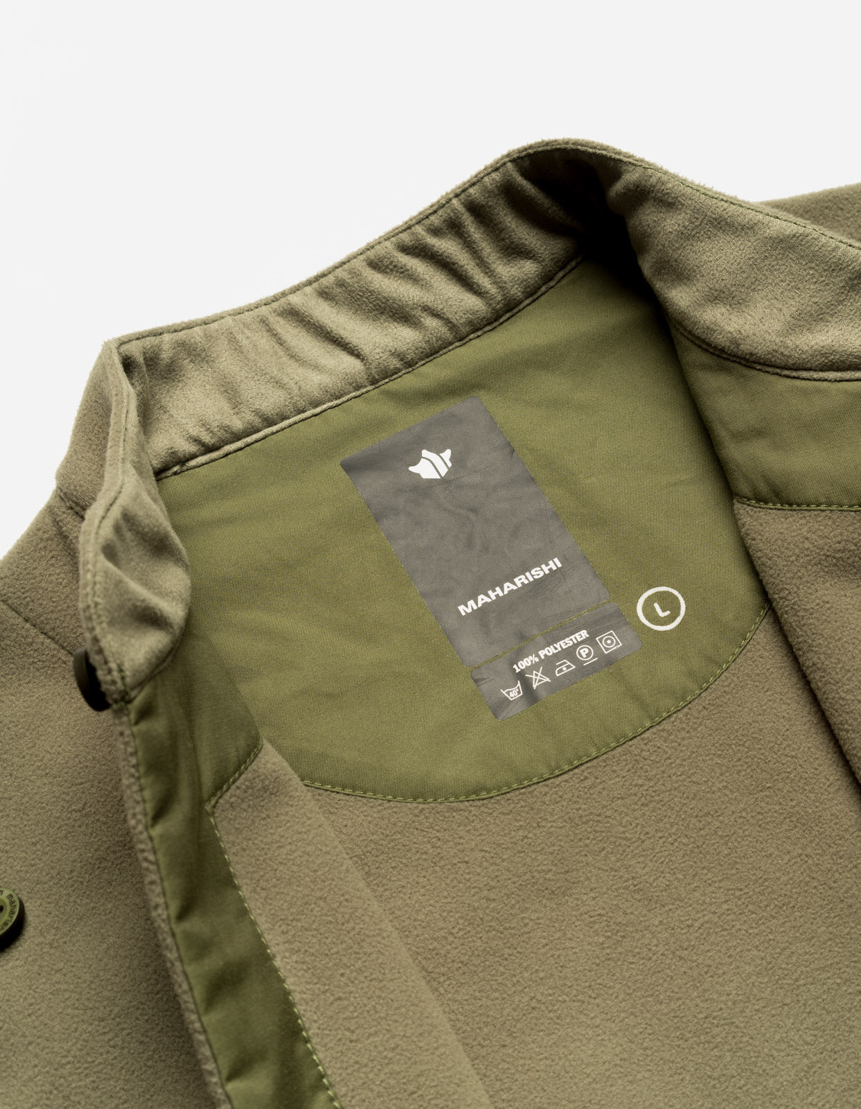 4579 Asym Monk Fleece Overshirt Olive OG-107F