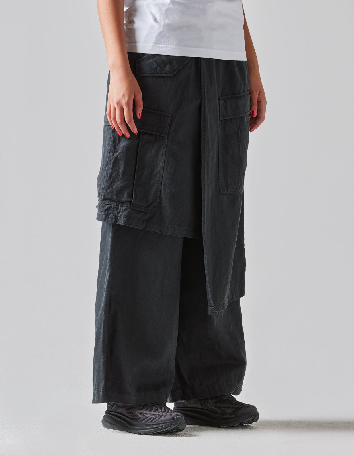 4588 Asym Cargo Hakama Pants Black