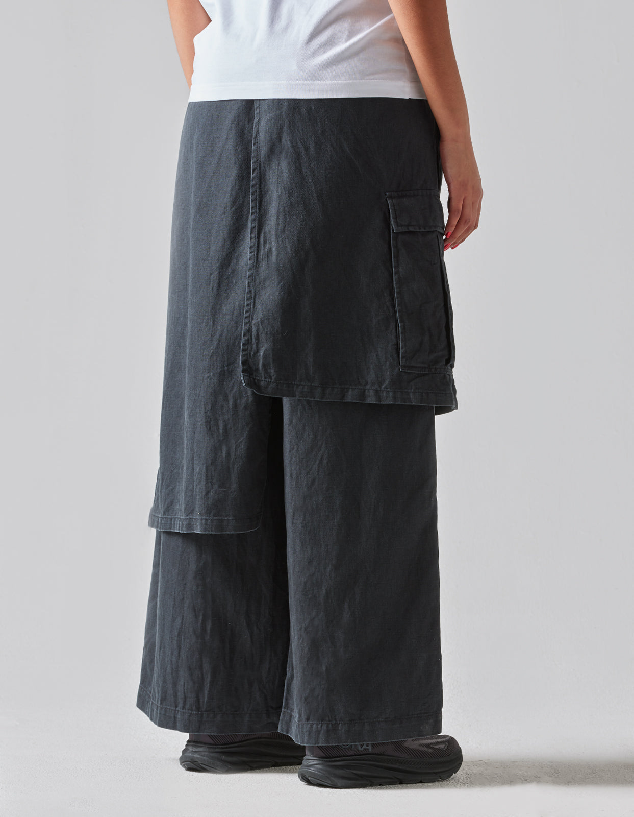 4588 Asym Cargo Hakama Pants Black