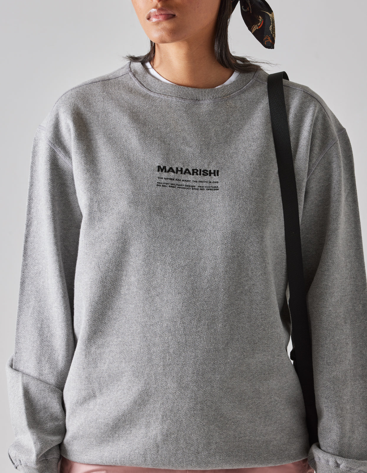 7011 MILTYPE Embroidered Crew Sweat · Organic Cotton Grey Marl