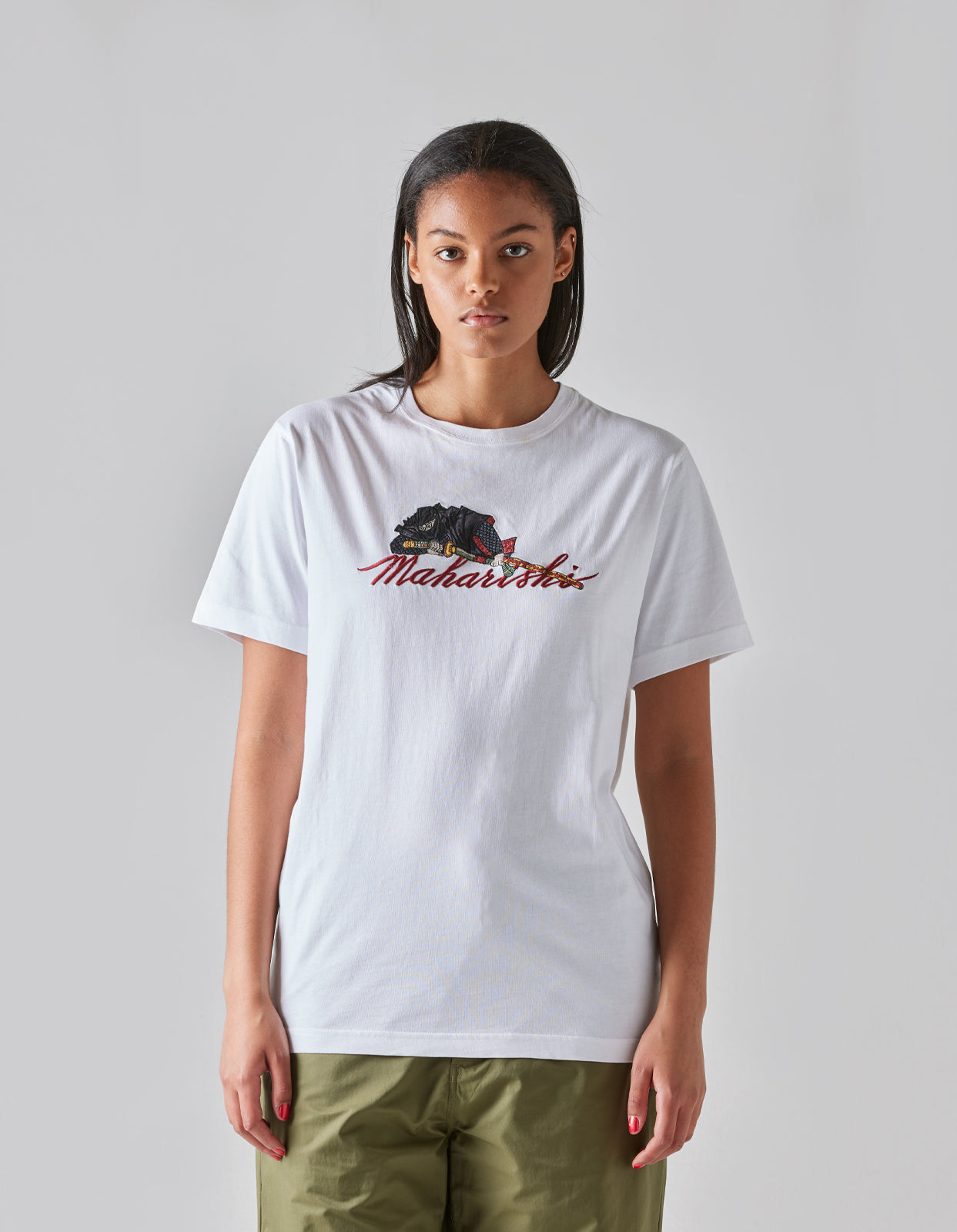 4501 Ninjutsu Embroidered T-Shirt White