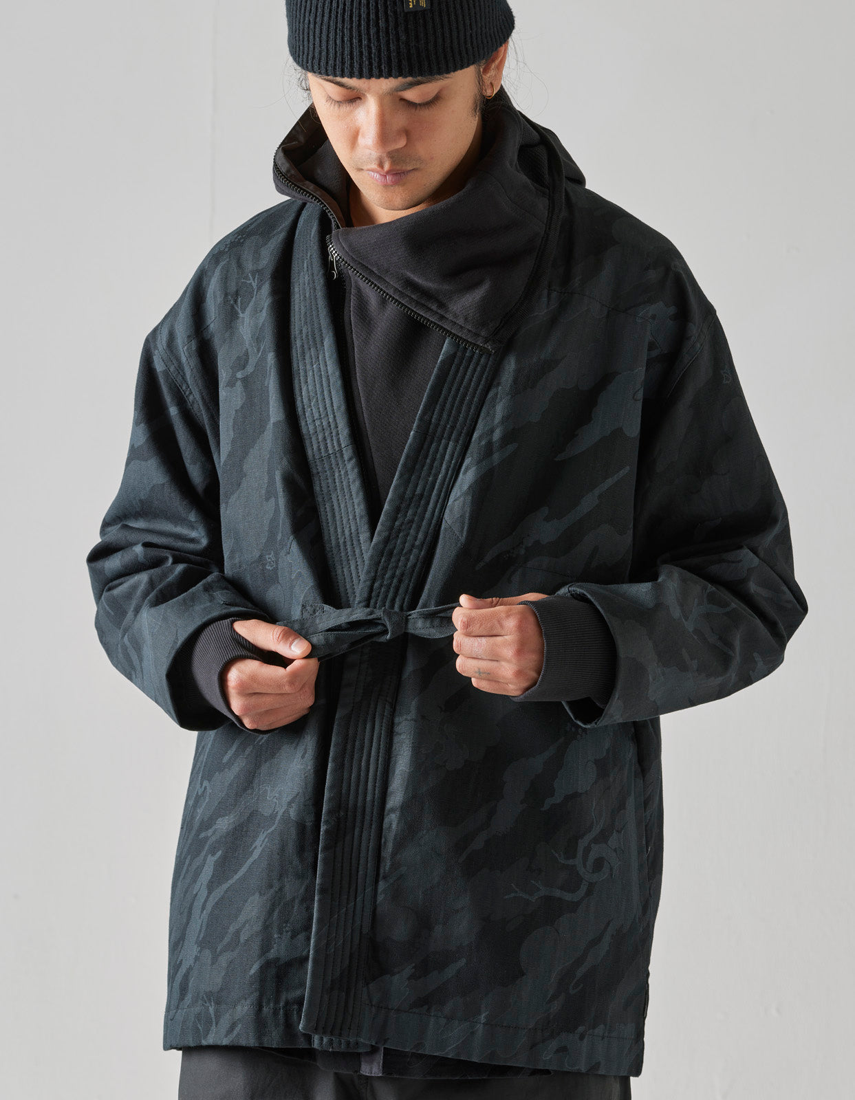 4516 Camo Shinobi Hemp Kimono Subdued Night