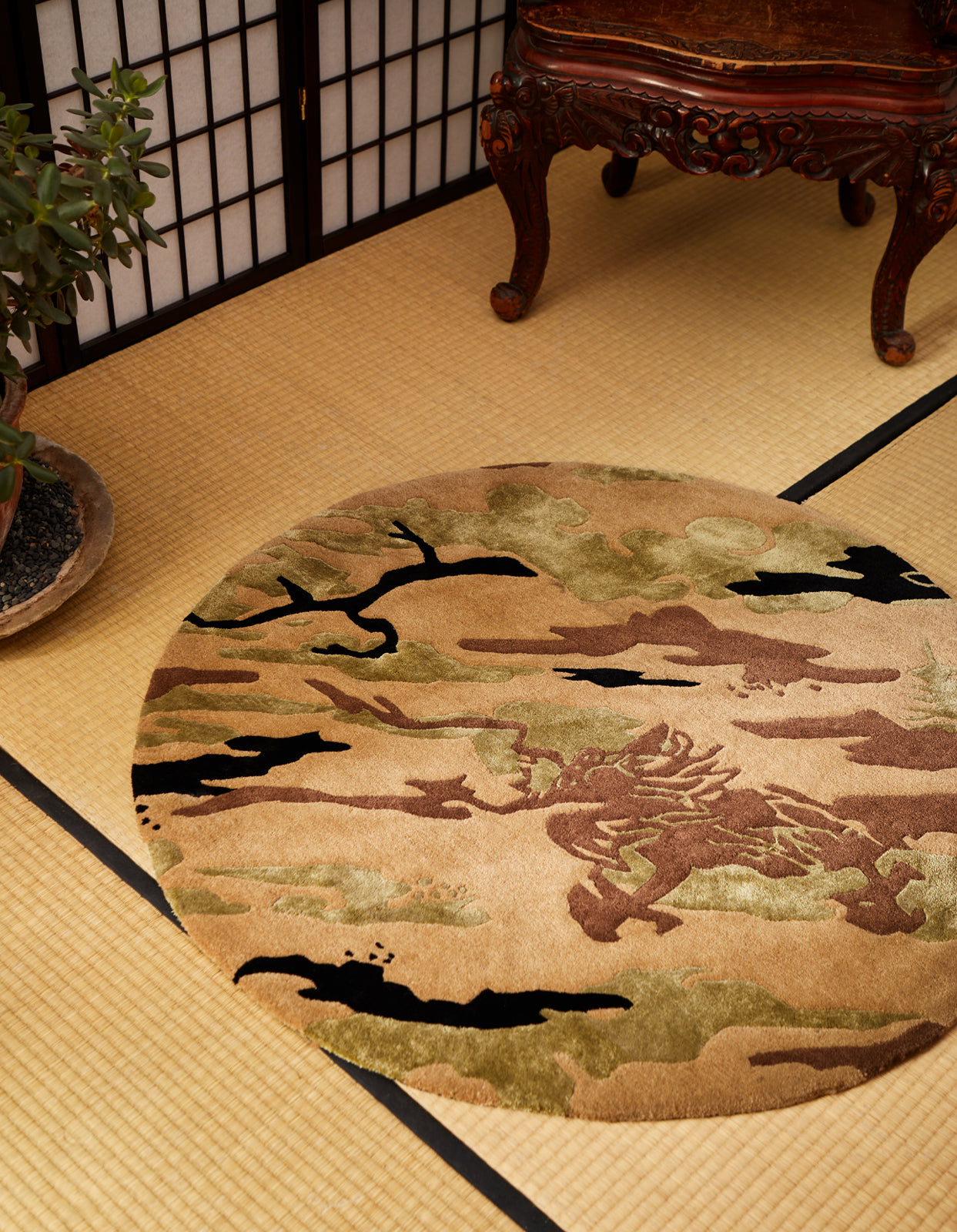 1108 DPM: Bonsai Forest Circular Rug Woodland