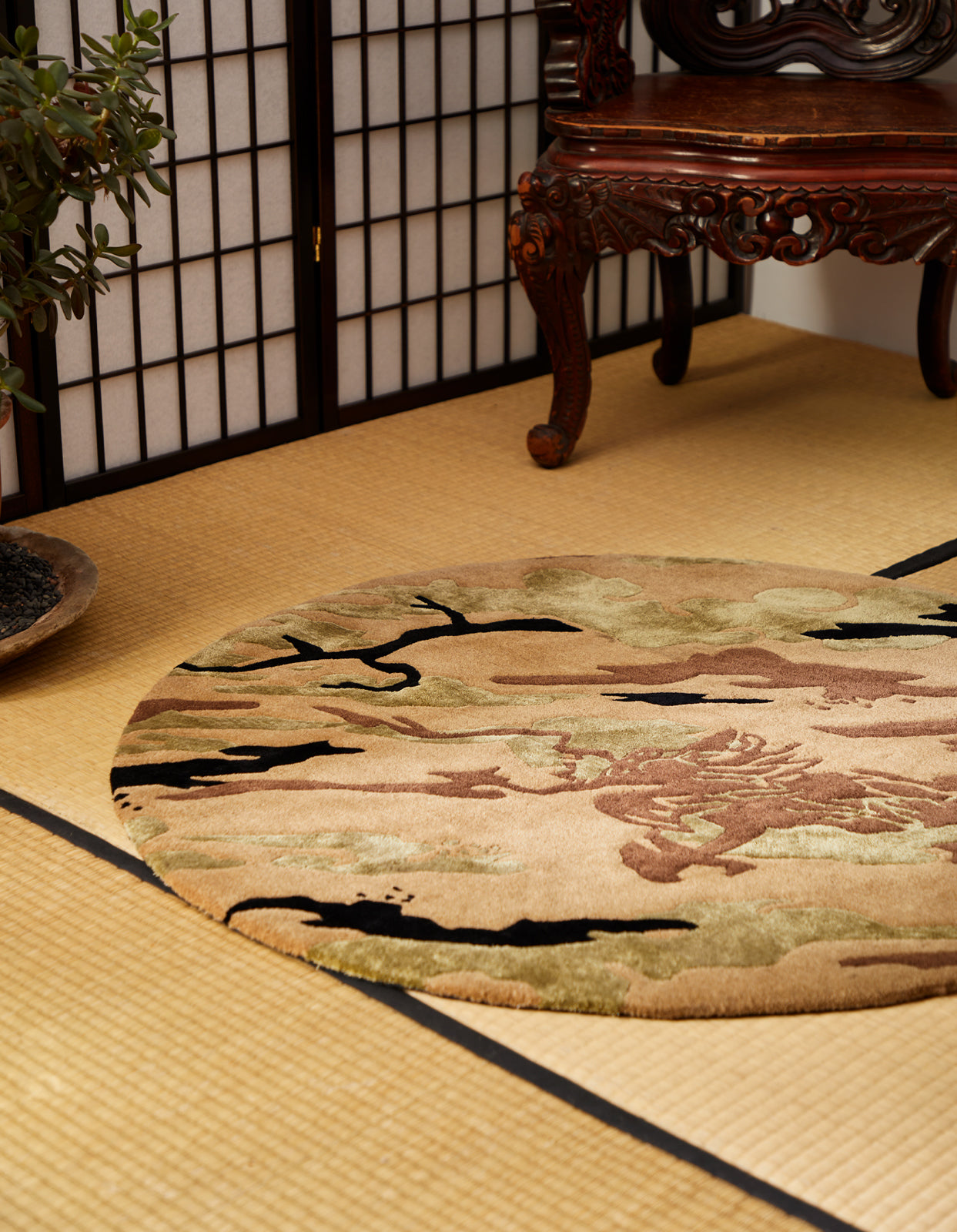 1108 DPM: Bonsai Forest Circular Rug Woodland