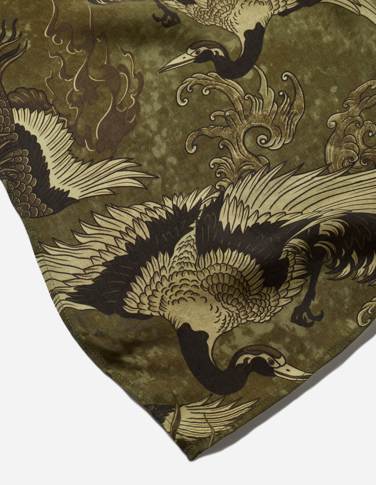 4530 Peace Cranes Bandana Olive Subdued