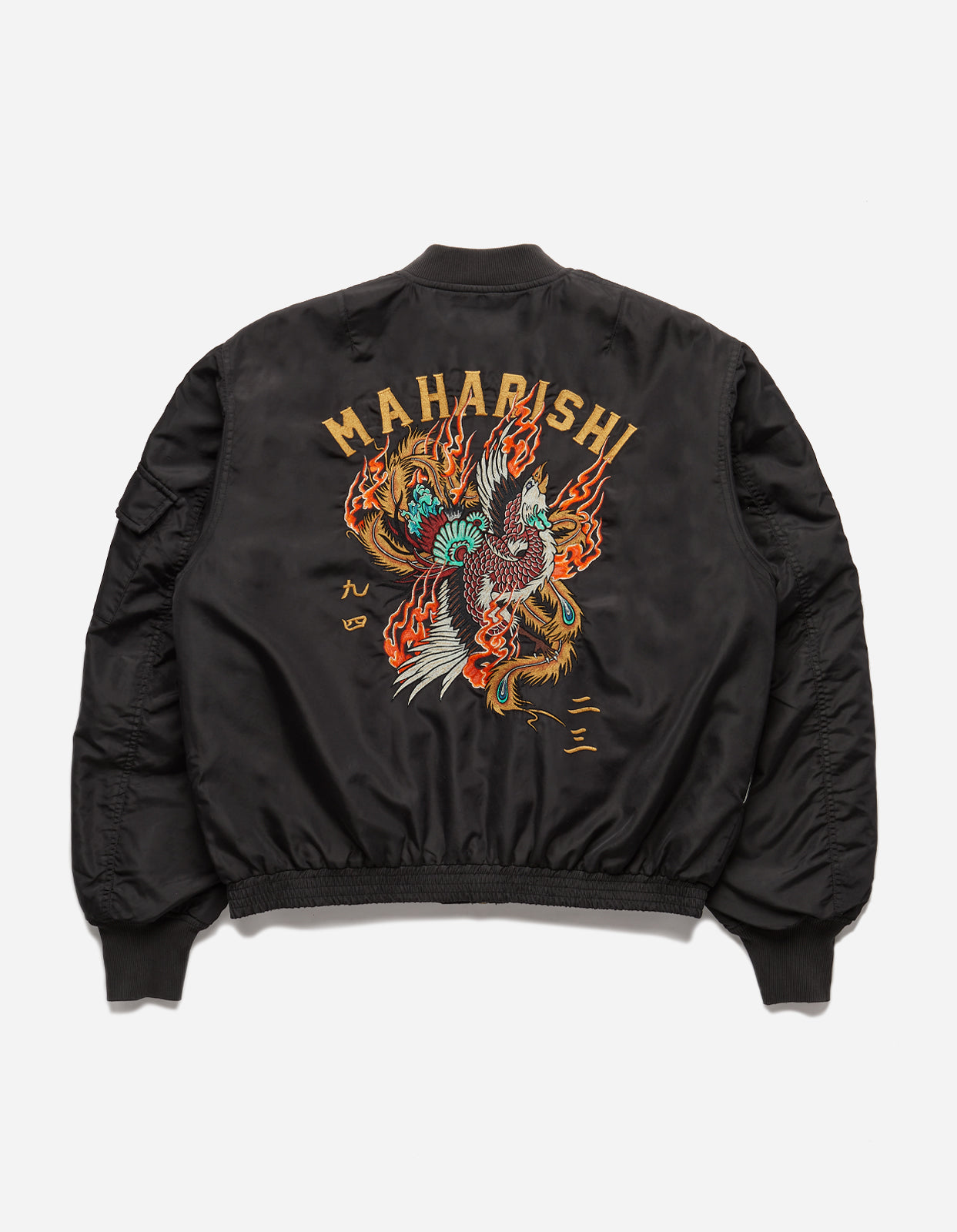4534 Fire Phoenix MA1 Flight Jacket Black