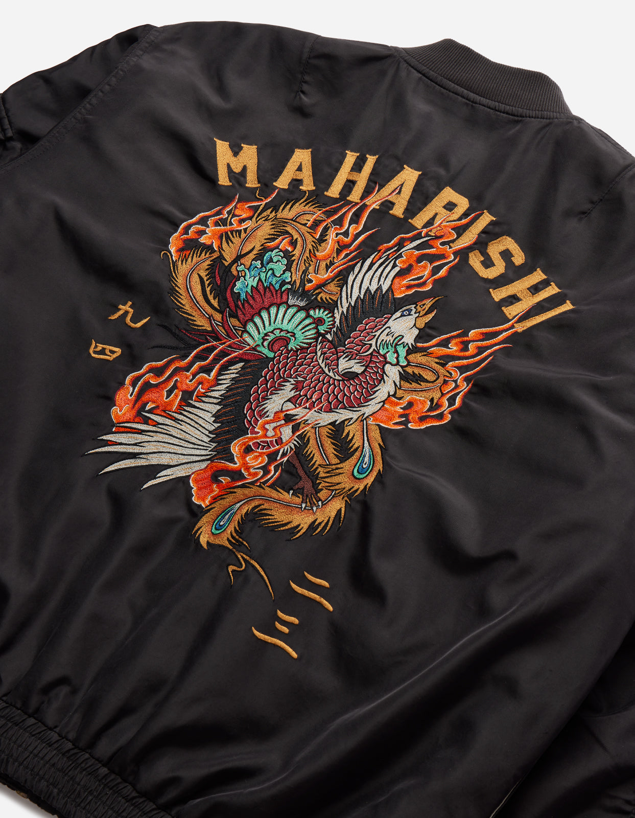 4534 Fire Phoenix MA1 Flight Jacket Black