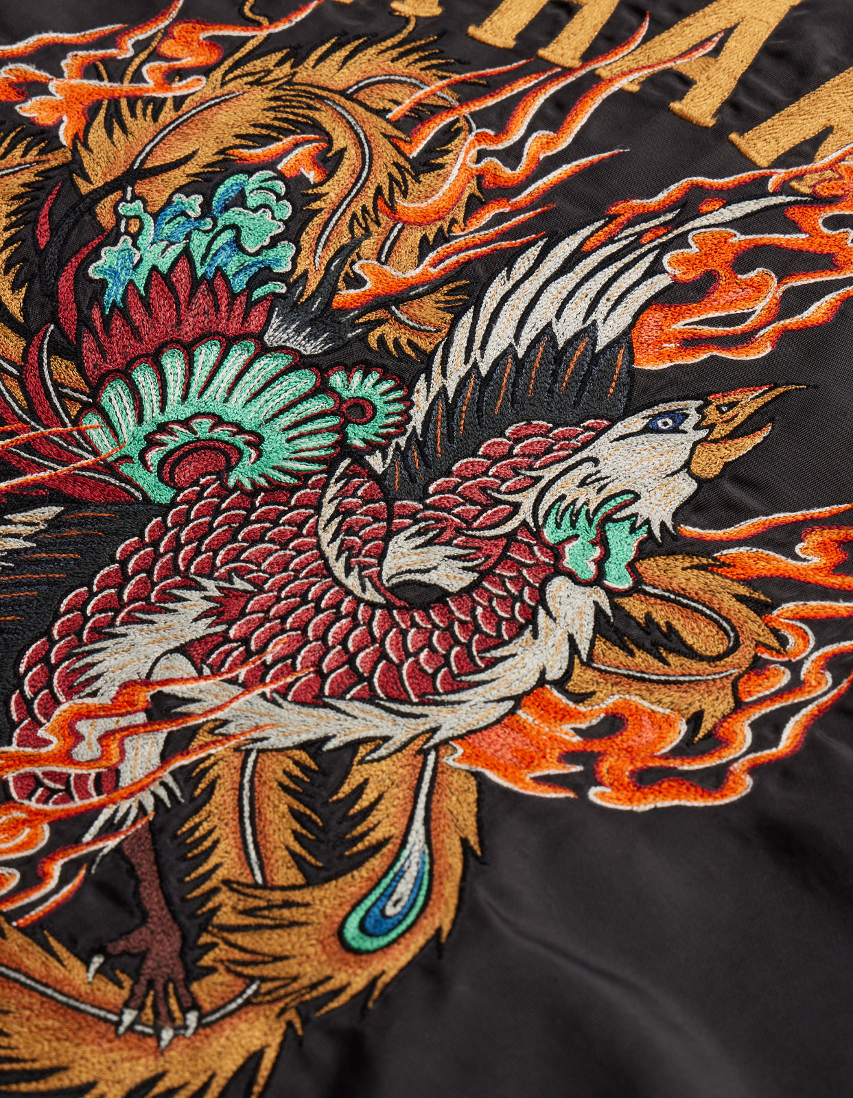 4534 Fire Phoenix MA1 Flight Jacket Black