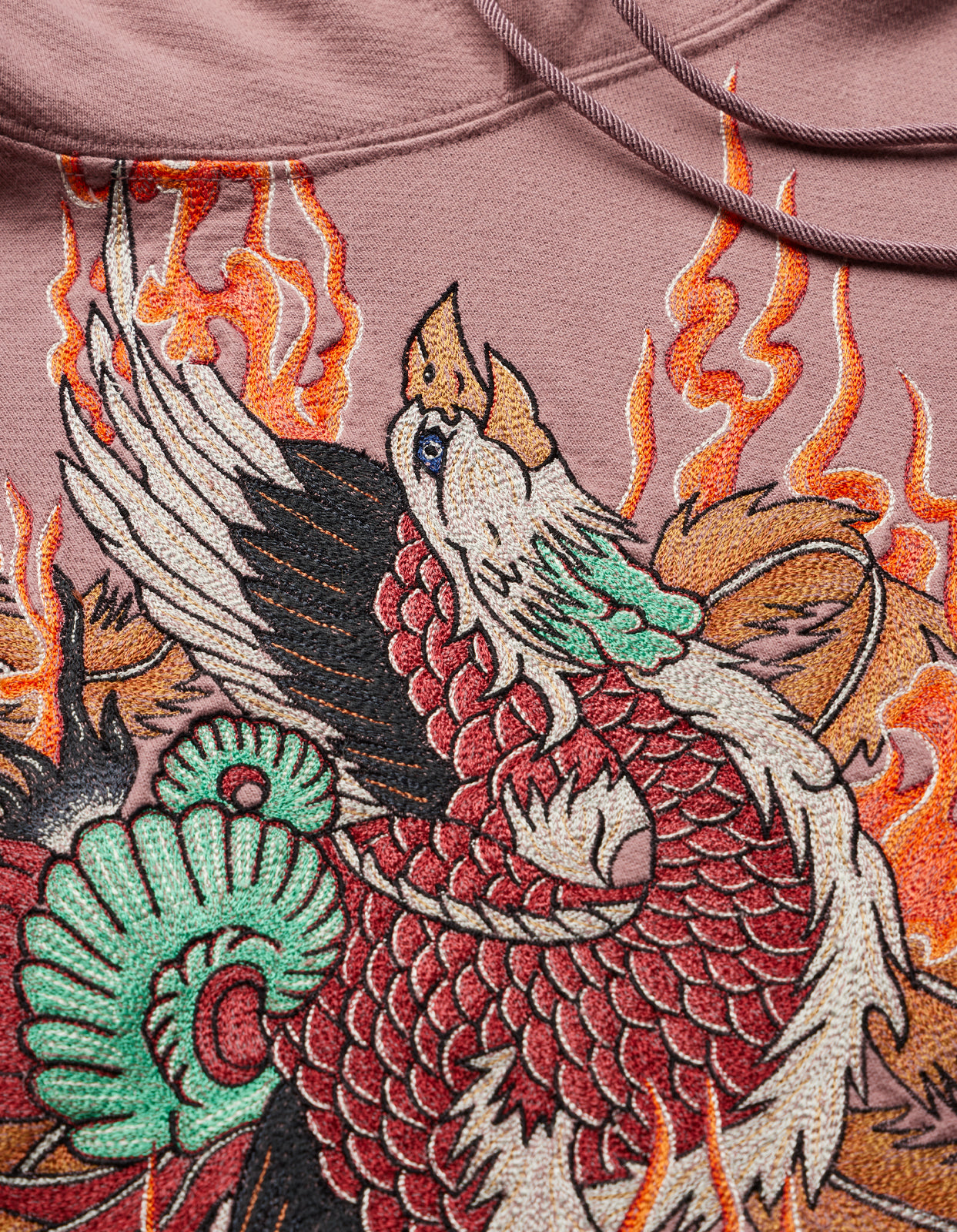4537 Fire Phoenix Hooded Sweat Murasaki Purple
