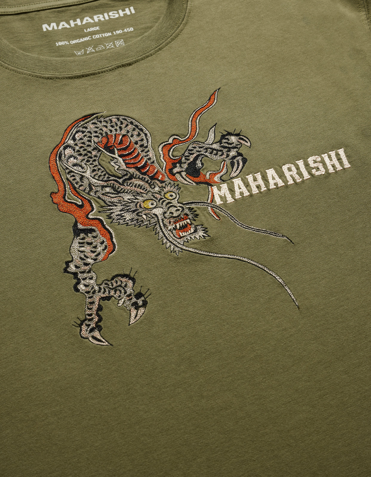 4541 Sue-Ryu Dragon Organic T-Shirt Olive OG-107F