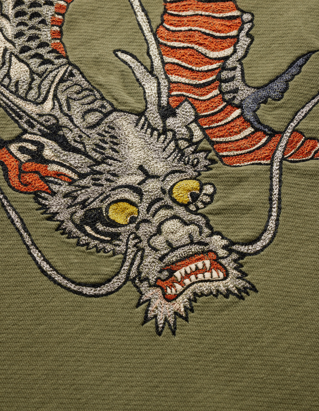 4542 Duelling Dragons Crew Sweat Olive OG-107F