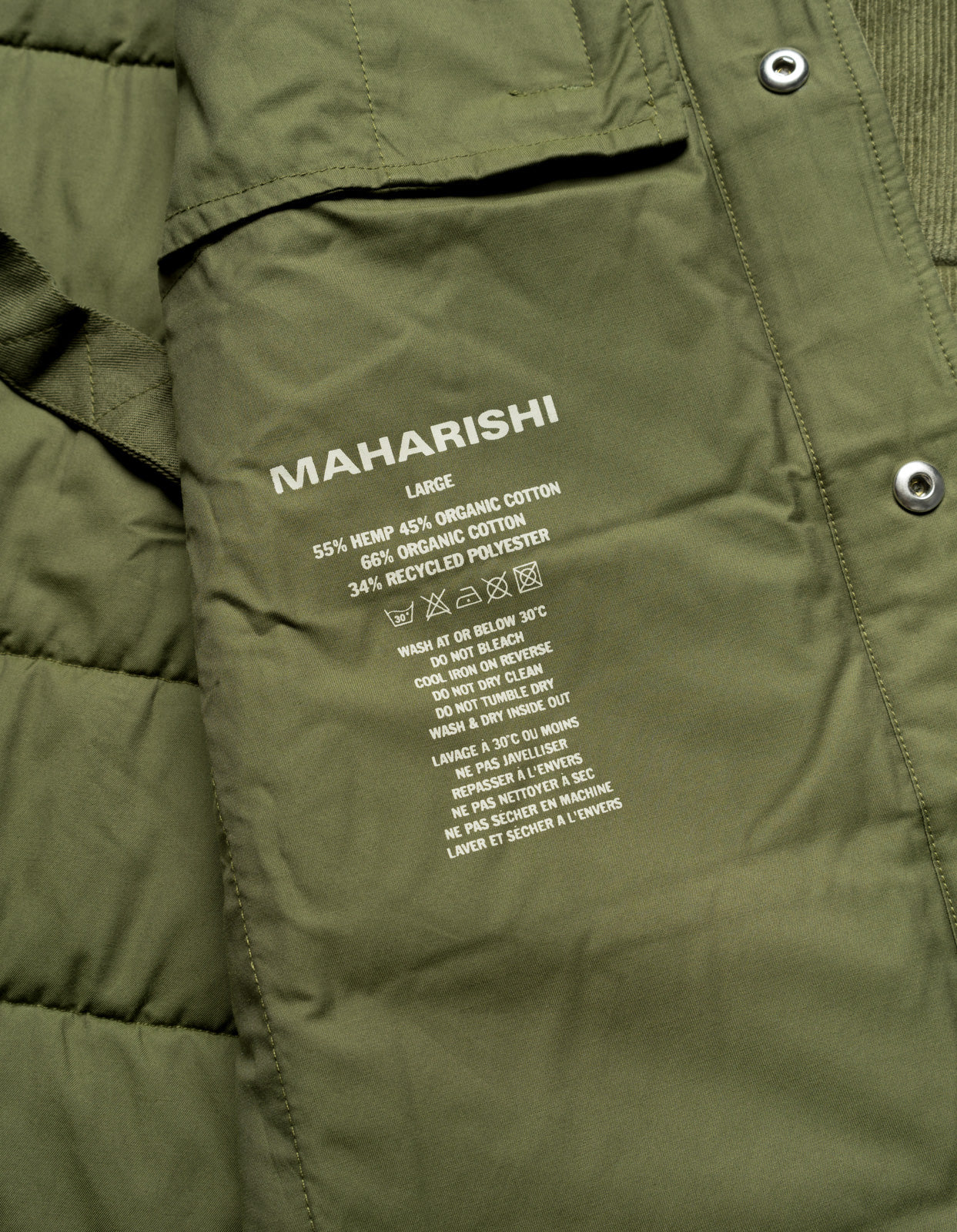 4571 Hemp Cord Padded Shirt Olive OG-107F
