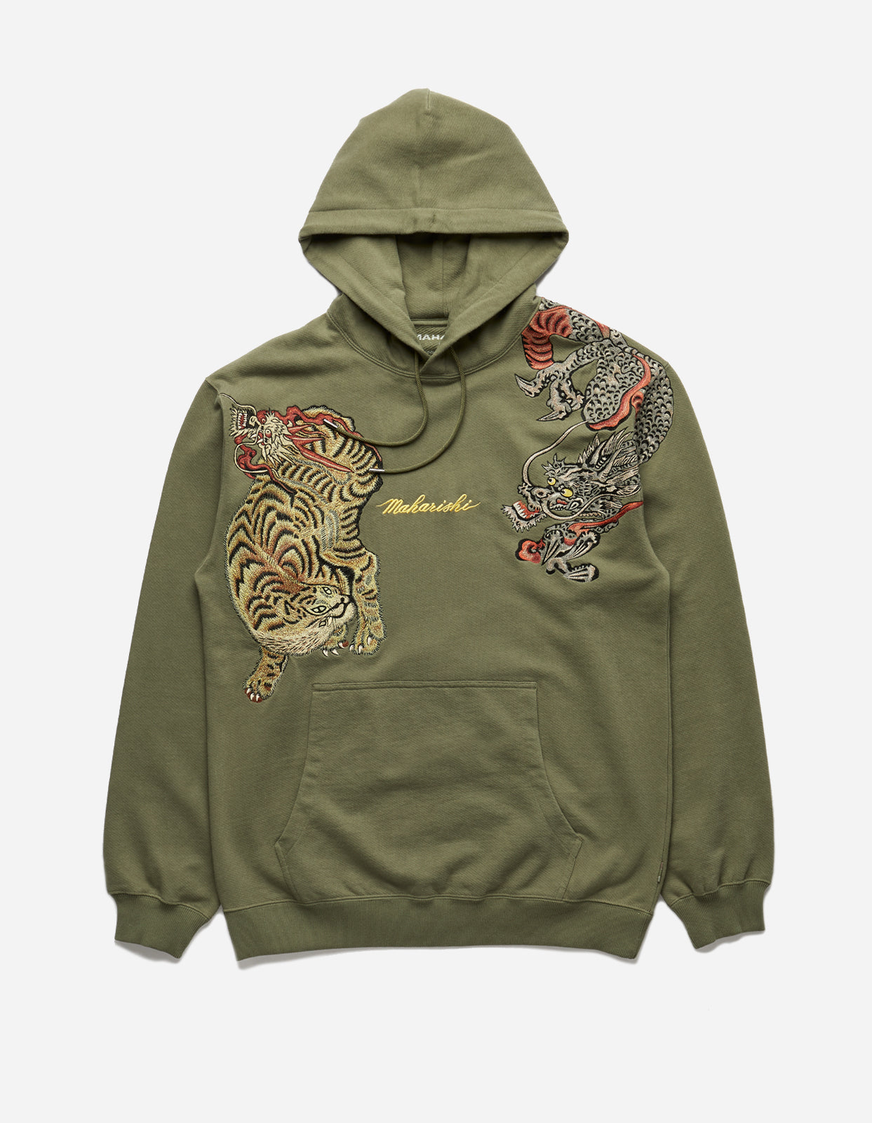 4573 Ying & Yang Hooded Sweat Olive OG-107F
