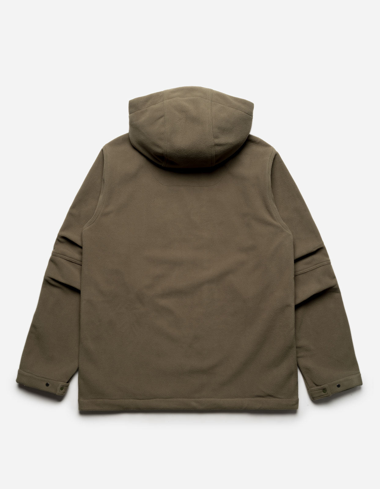 4578 Asym Zipped Hooded Fleece Olive OG-107F