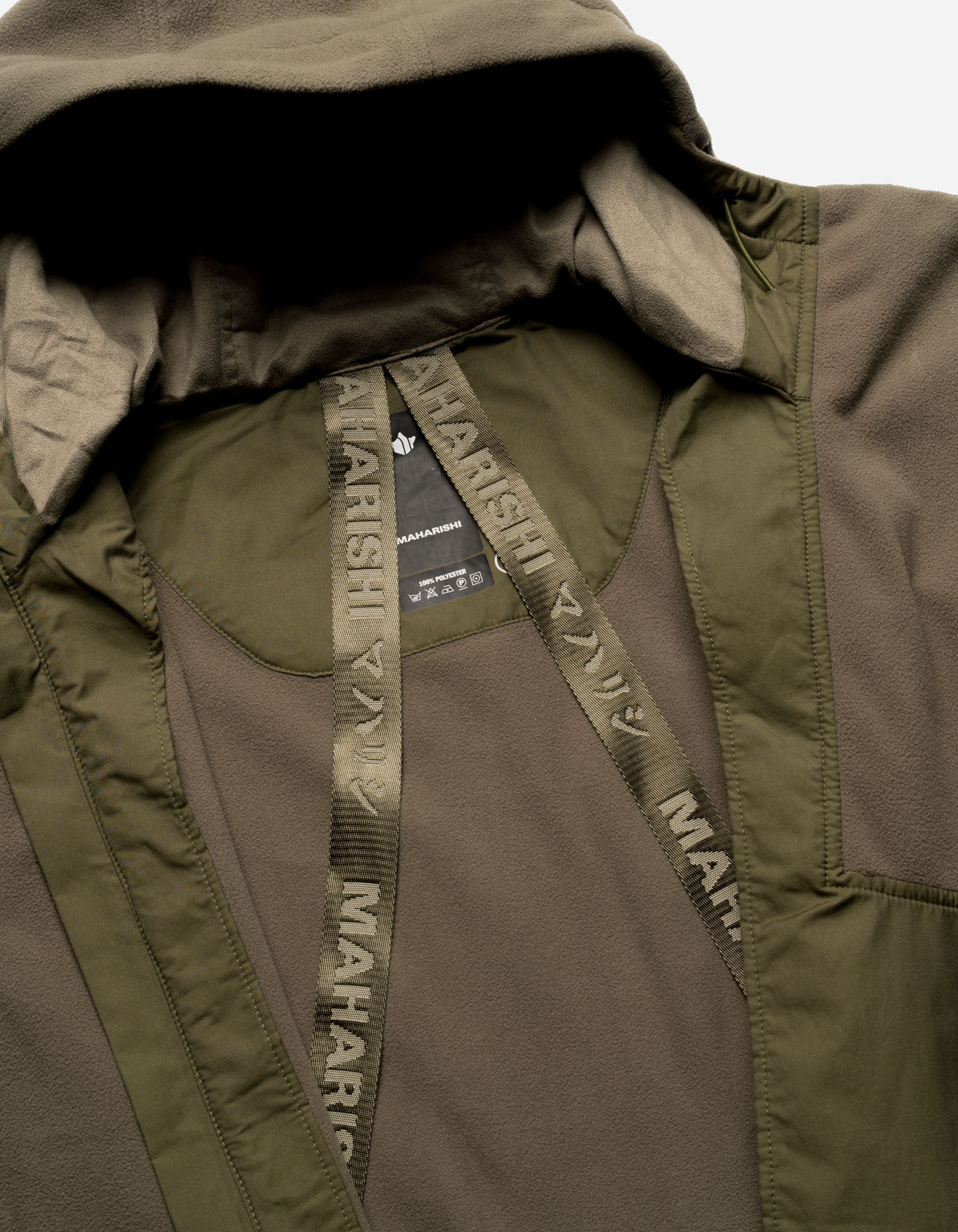 4578 Asym Zipped Hooded Fleece Olive OG-107F