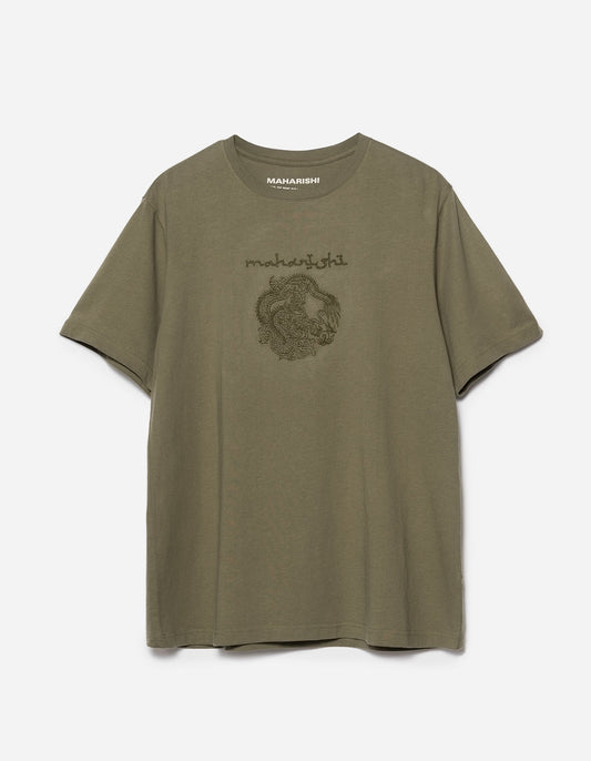 5242 Thar Dragon Embroidered T-Shirt Olive