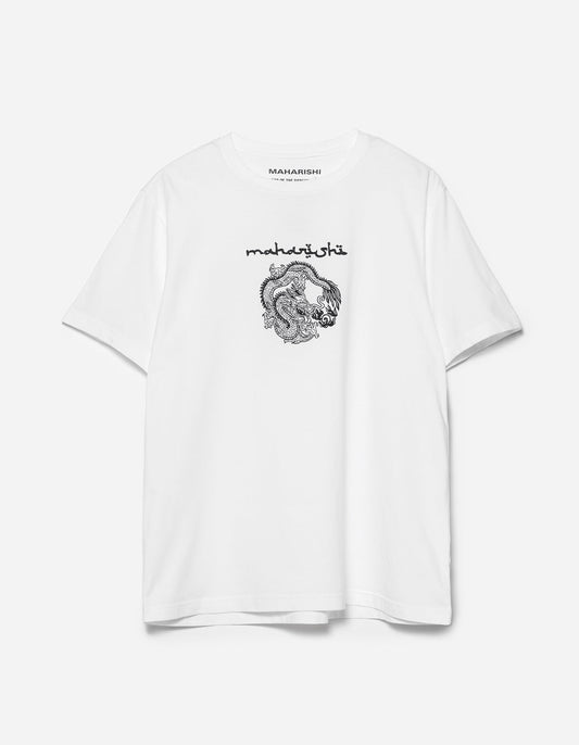 5242 Thar Dragon Embroidered T-Shirt White