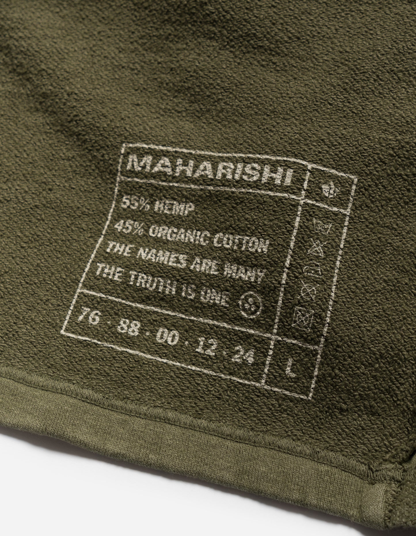 5001 Kesagiri Hemp Crew Sweat Olive OG-107F