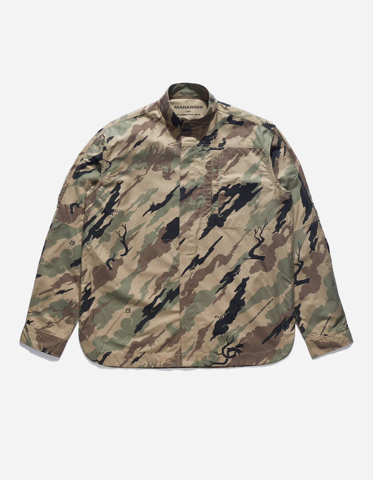 4522 Camo Stand Collar Shirt Woodland