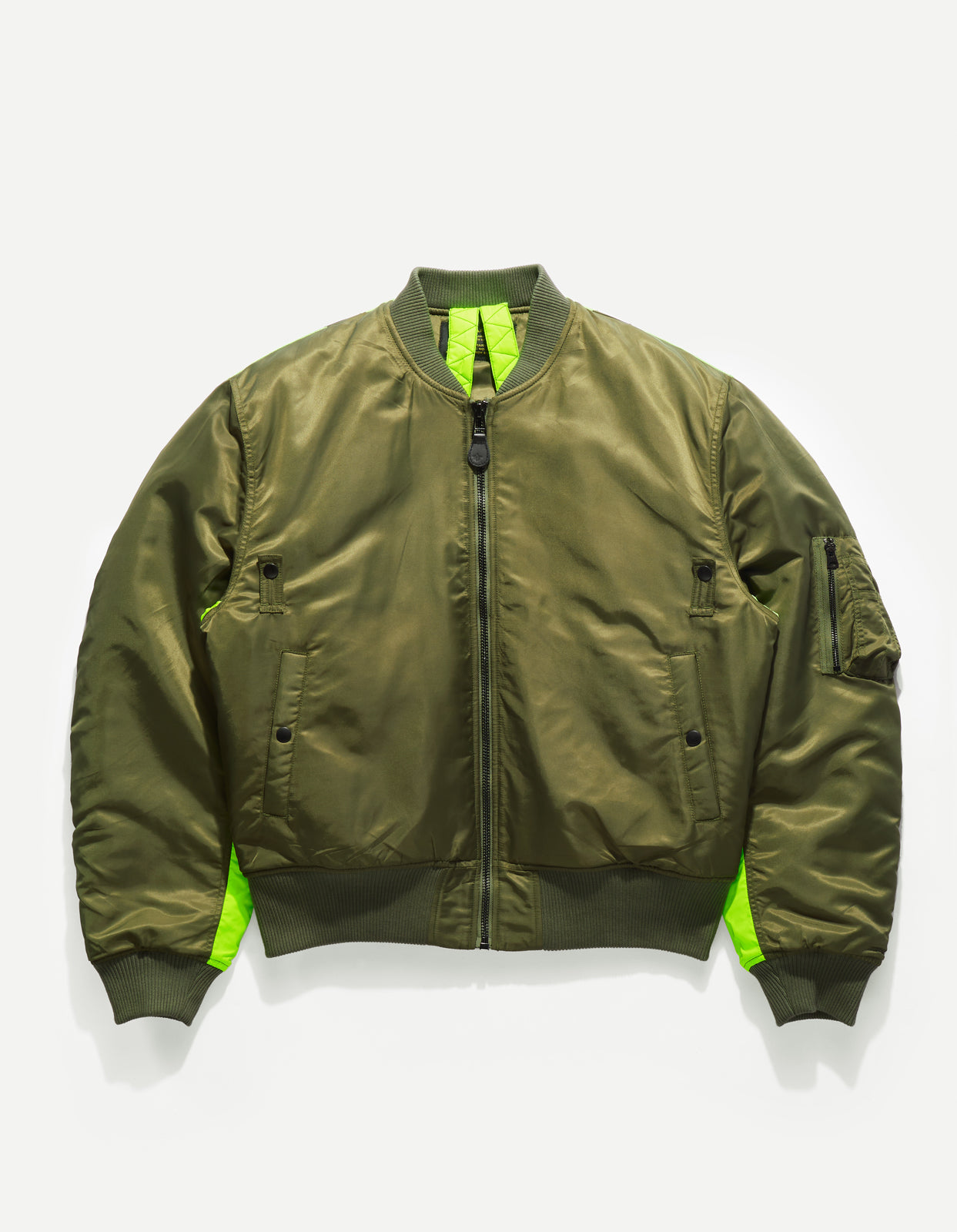 Maharishi | Hi-Vis MA-1 Flight Jacket Olive/Neon Yellow