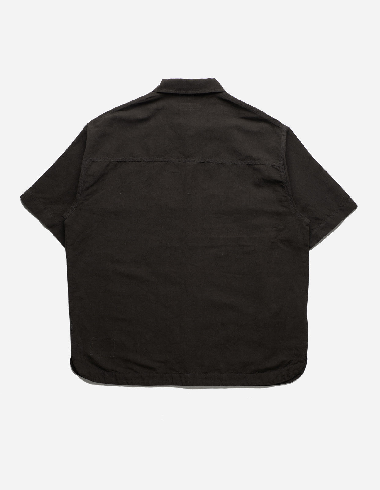 5120 Hemp Asym Monk Shirt Black