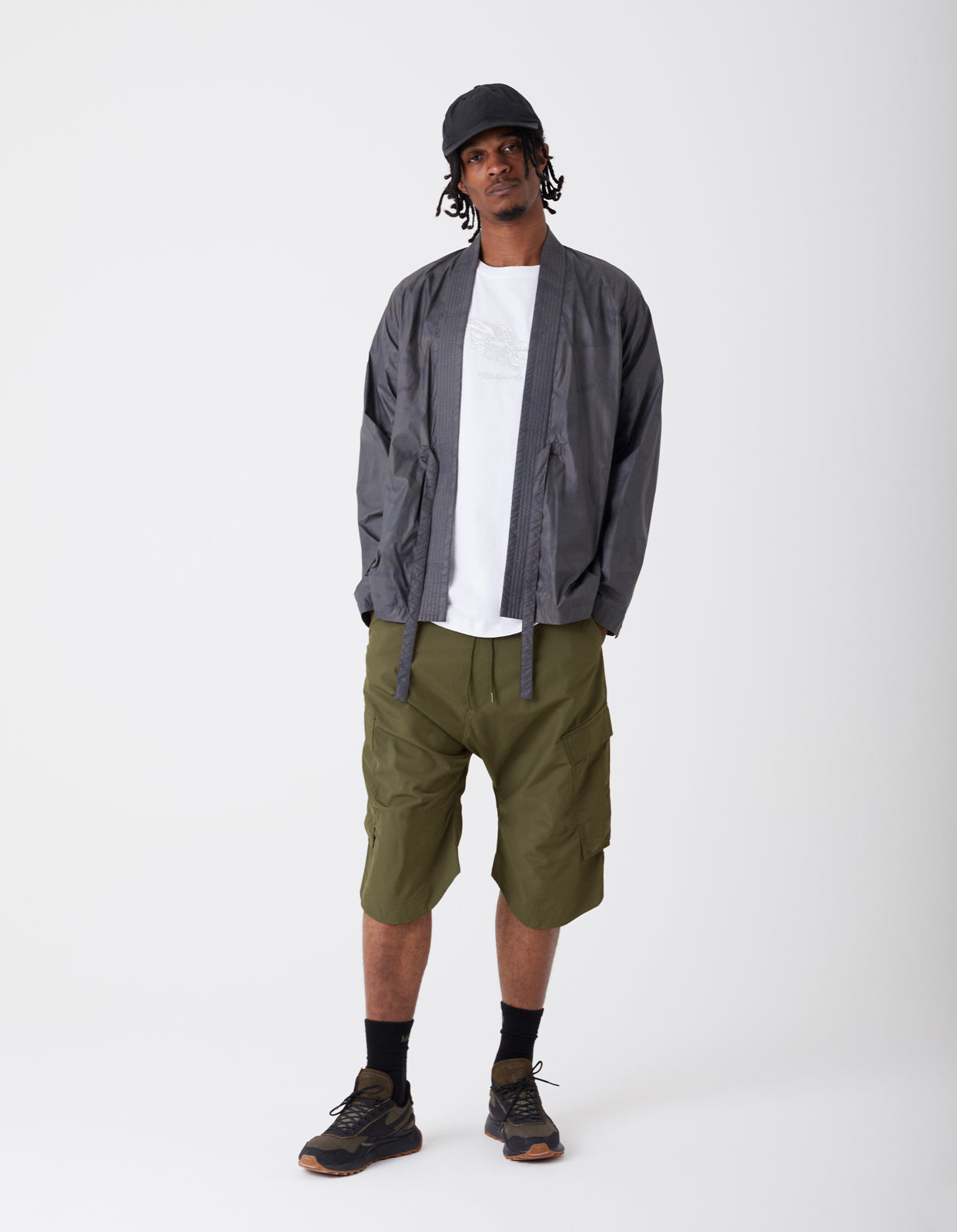 8062 Articulated Long Cargo Shorts · Italian Recycled Micro Ripstop Olive OG-107F