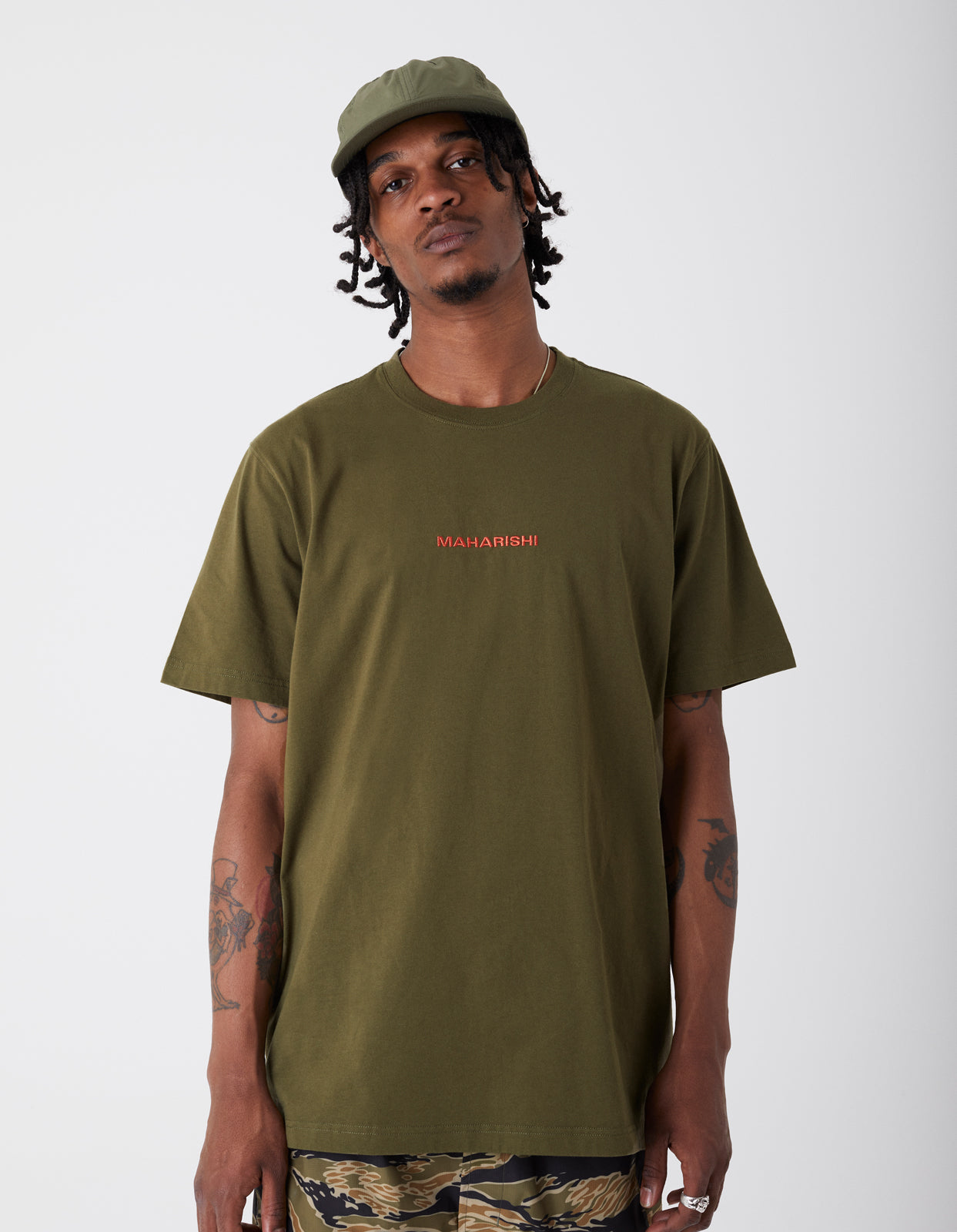 9753 MILTYPE Embroidered T-Shirt · Organic Cotton Jersey 190 Olive OG-107F