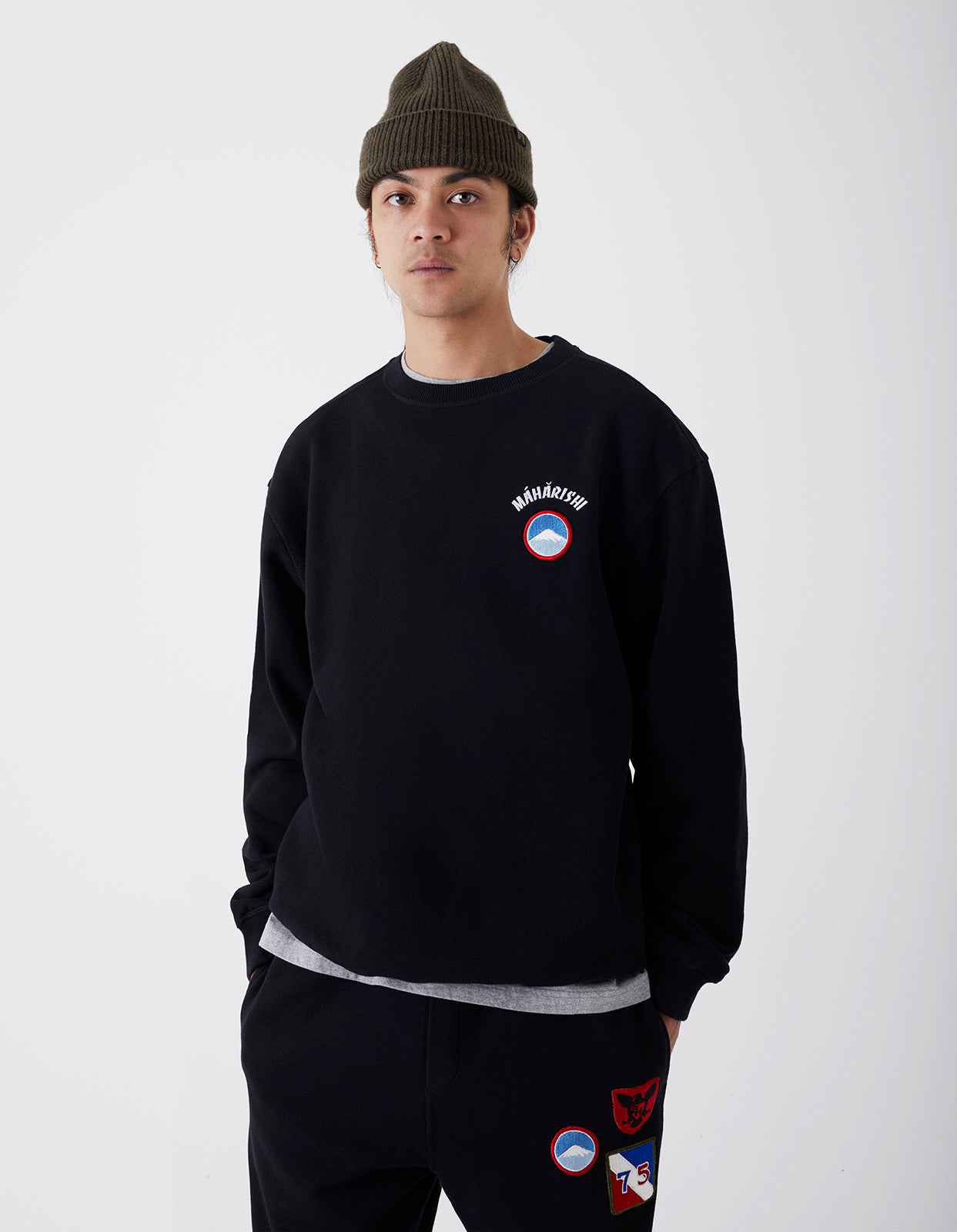 9862 Mahapatchco. Embroidered Crew Sweat Black