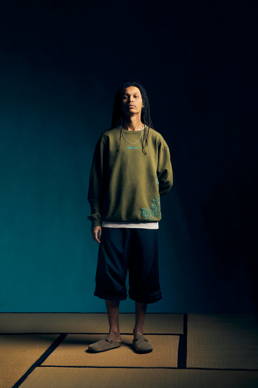 4217 Thai Cloud Crew Sweat Olive OG-107F