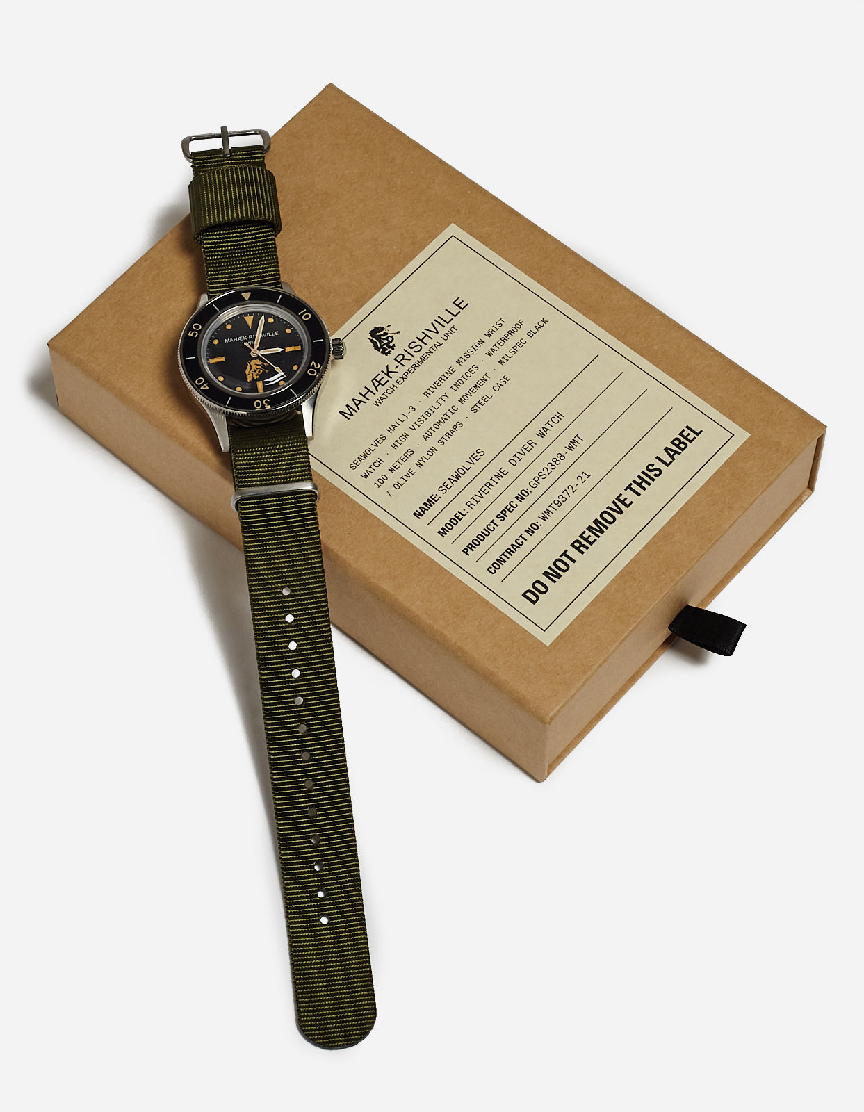 9372 Riverine Diver Watch Steel Case · Aged Dial Steel