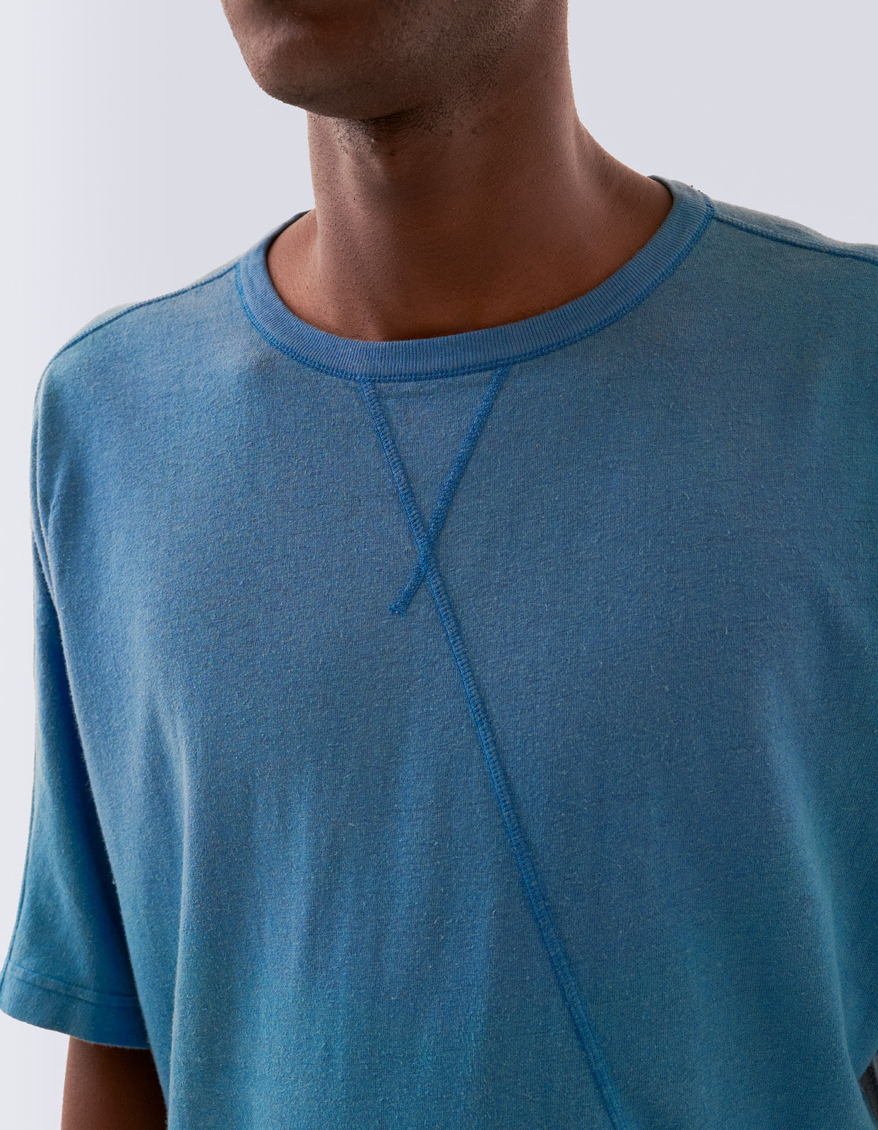 5000 Kesagiri Hemp Oversized T-Shirt Subdued Blue