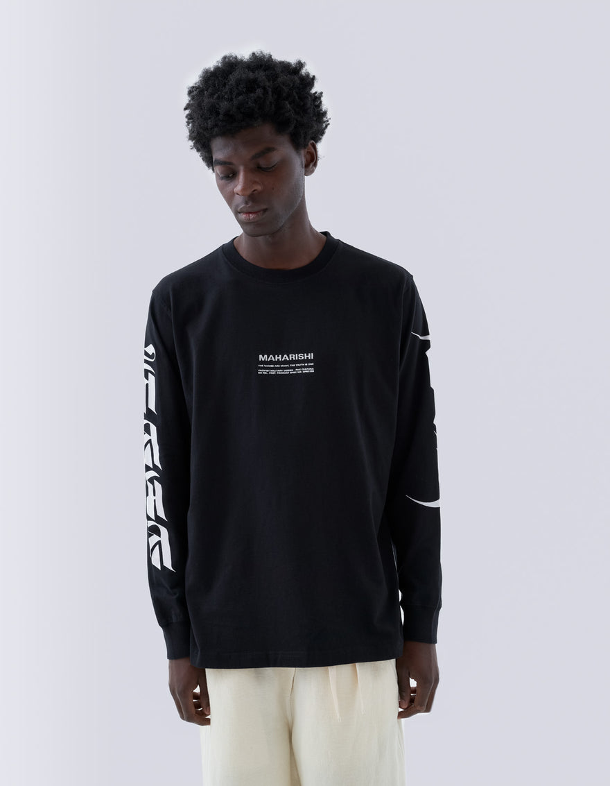 1255 Tibetan Sanskrit LS T-Shirt Black