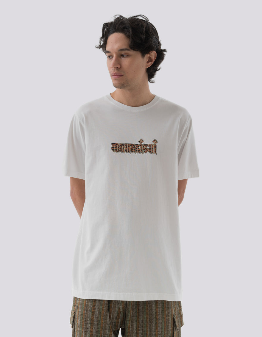 1296 Tiger Fur Calligraphy T-Shirt White