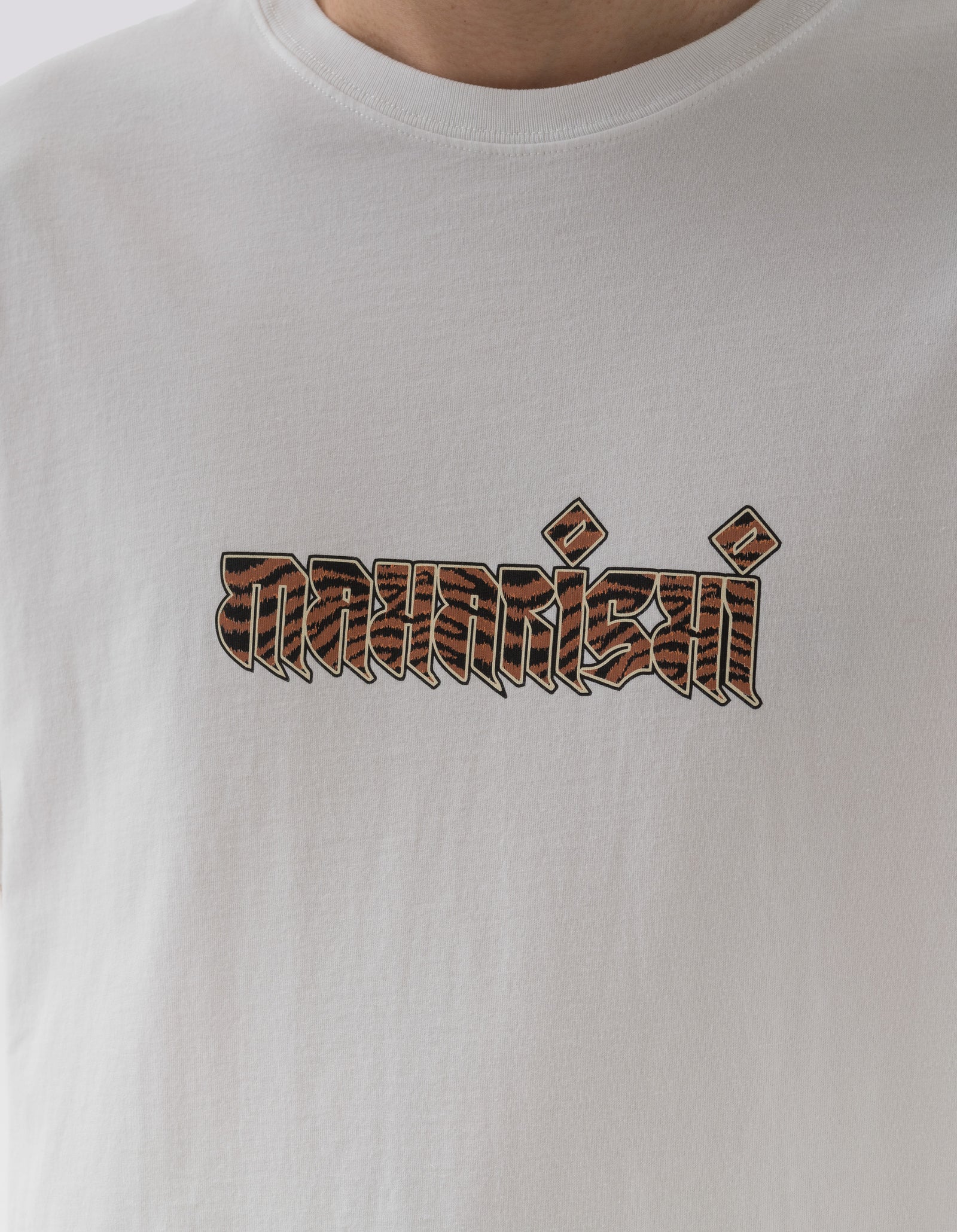 1296 Tiger Fur Calligraphy T-Shirt White