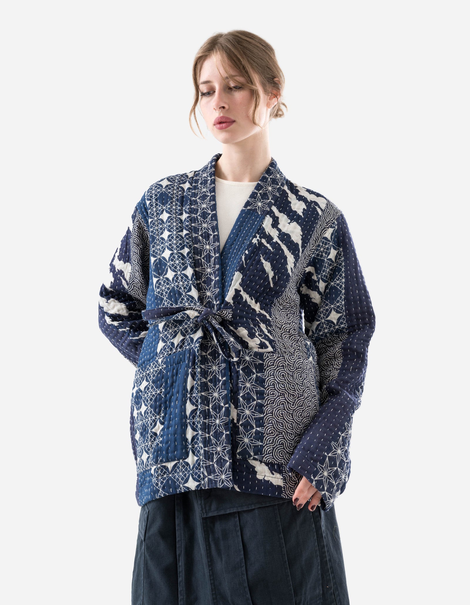 1470 Mahaboro Kimono Jacket Navy/Ecru