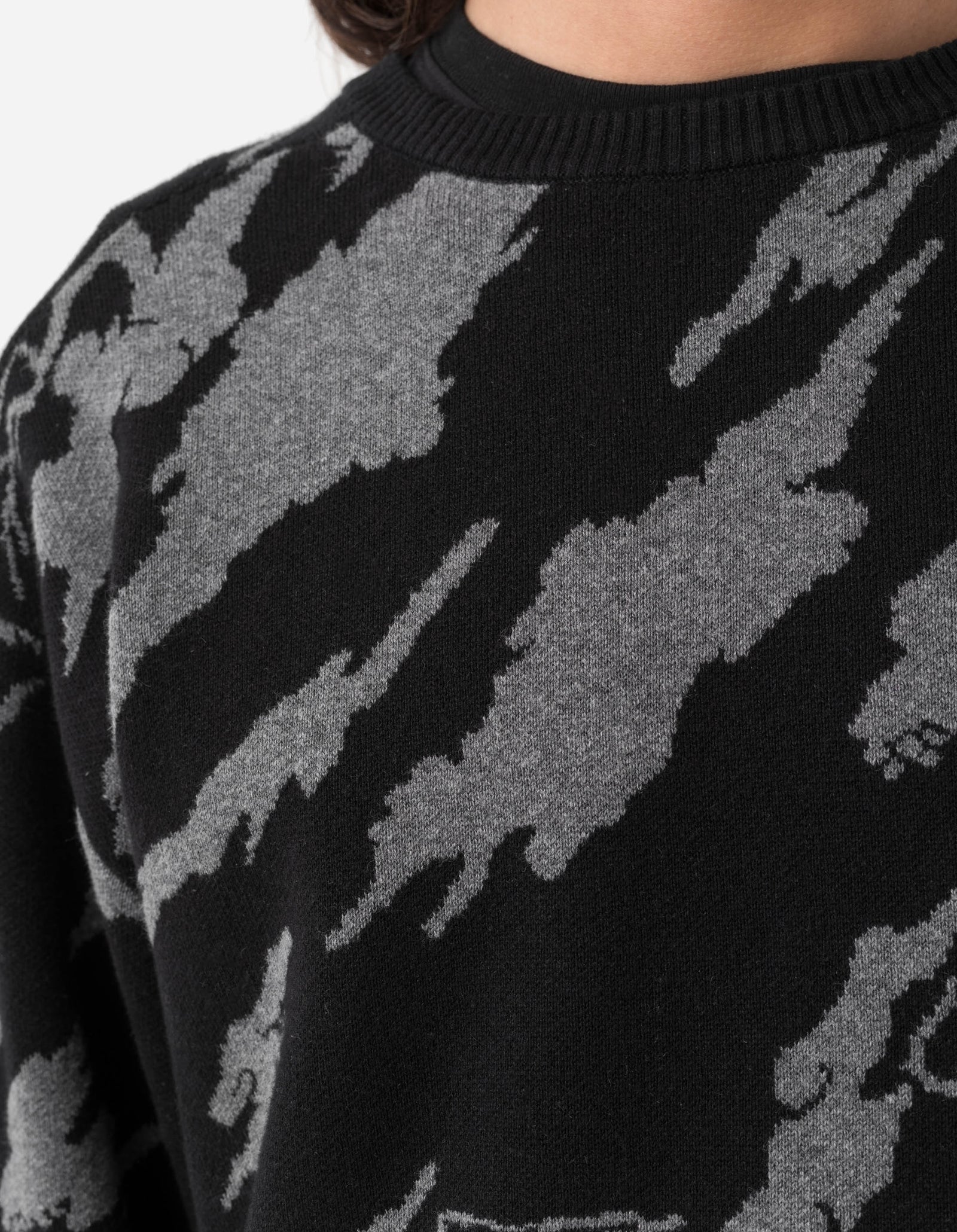 1485 Knitted Camo Crew Sweat Subdued Night