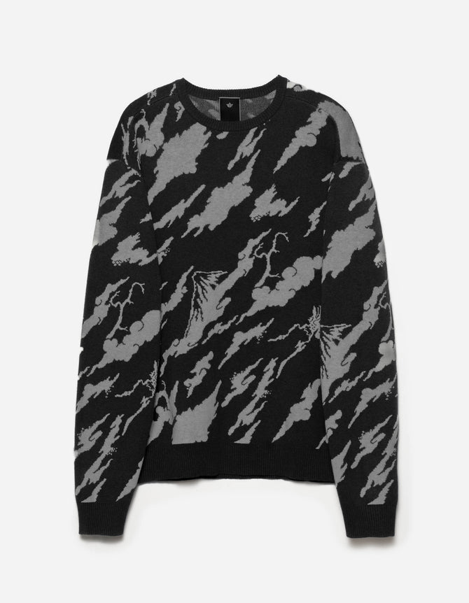 1485 Knitted Camo Crew Sweat Subdued Night