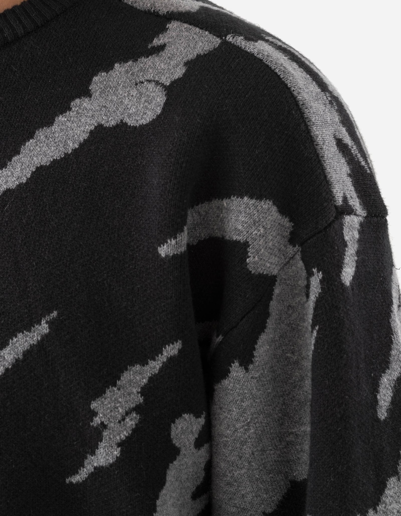 1485 Knitted Camo Crew Sweat Subdued Night