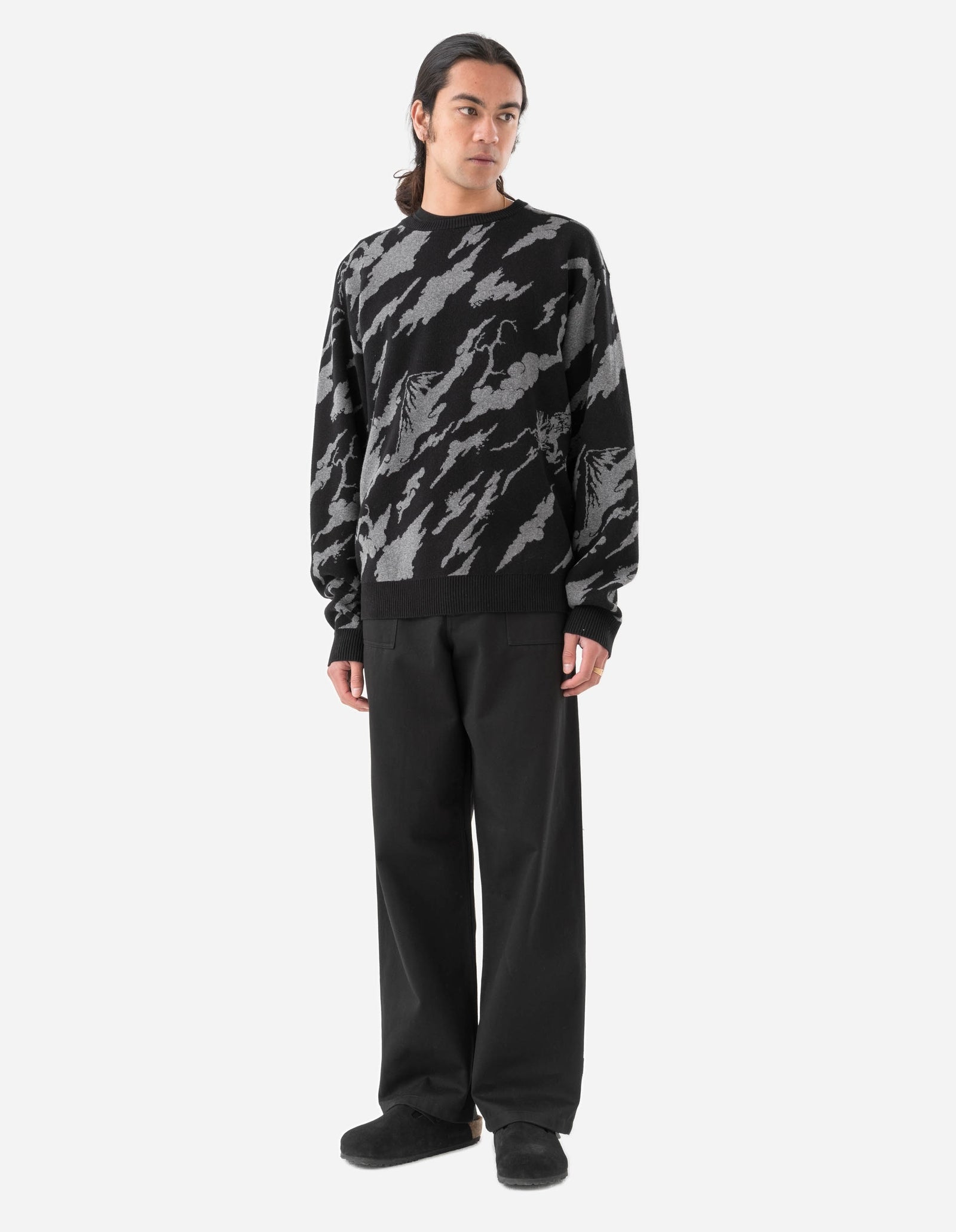 1485 Knitted Camo Crew Sweat Subdued Night