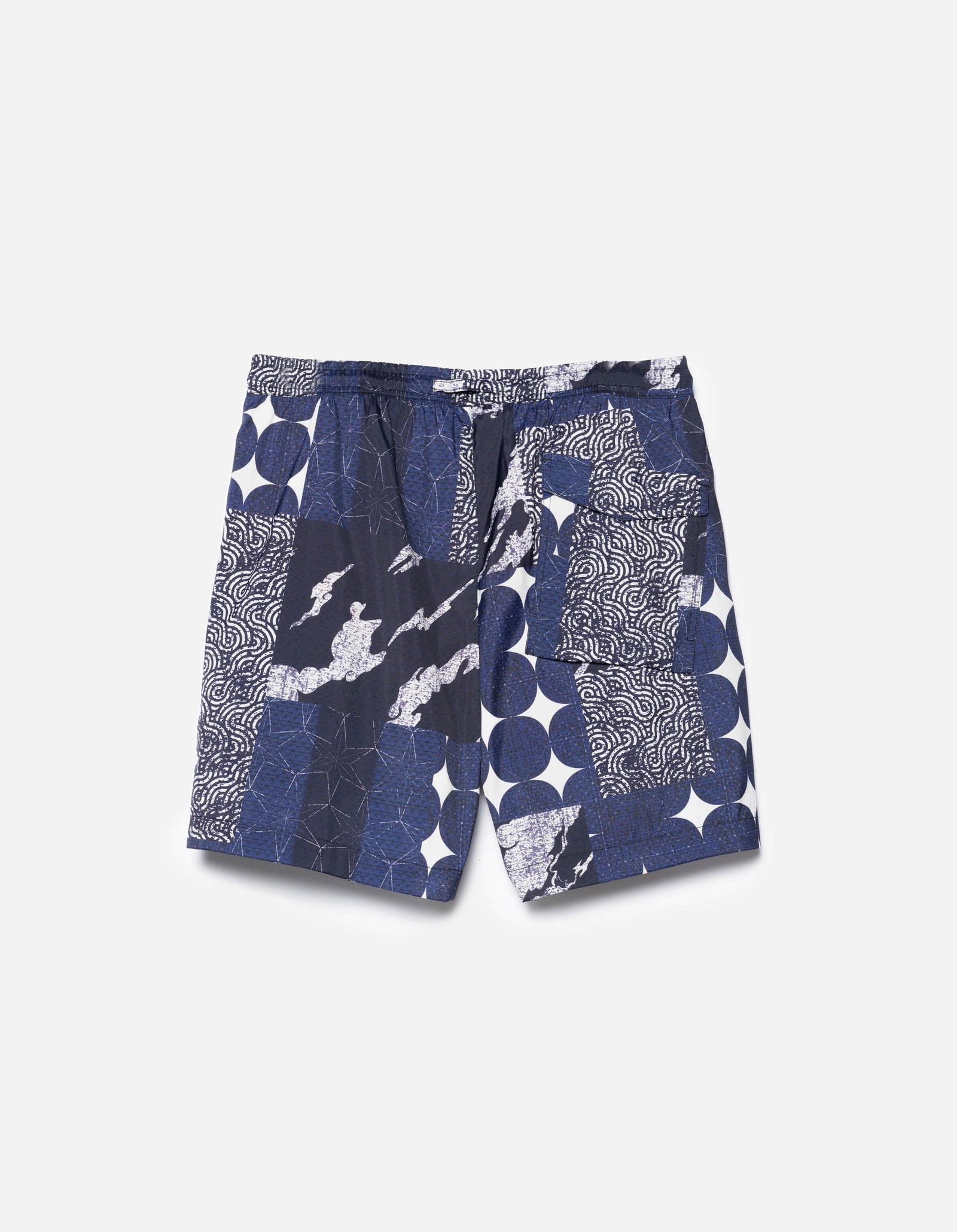 1487 Sashiko Patchwork Swim Shorts Navy/Ecru