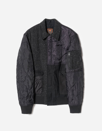 4083 Upcycled A2 Flight Jacket Black