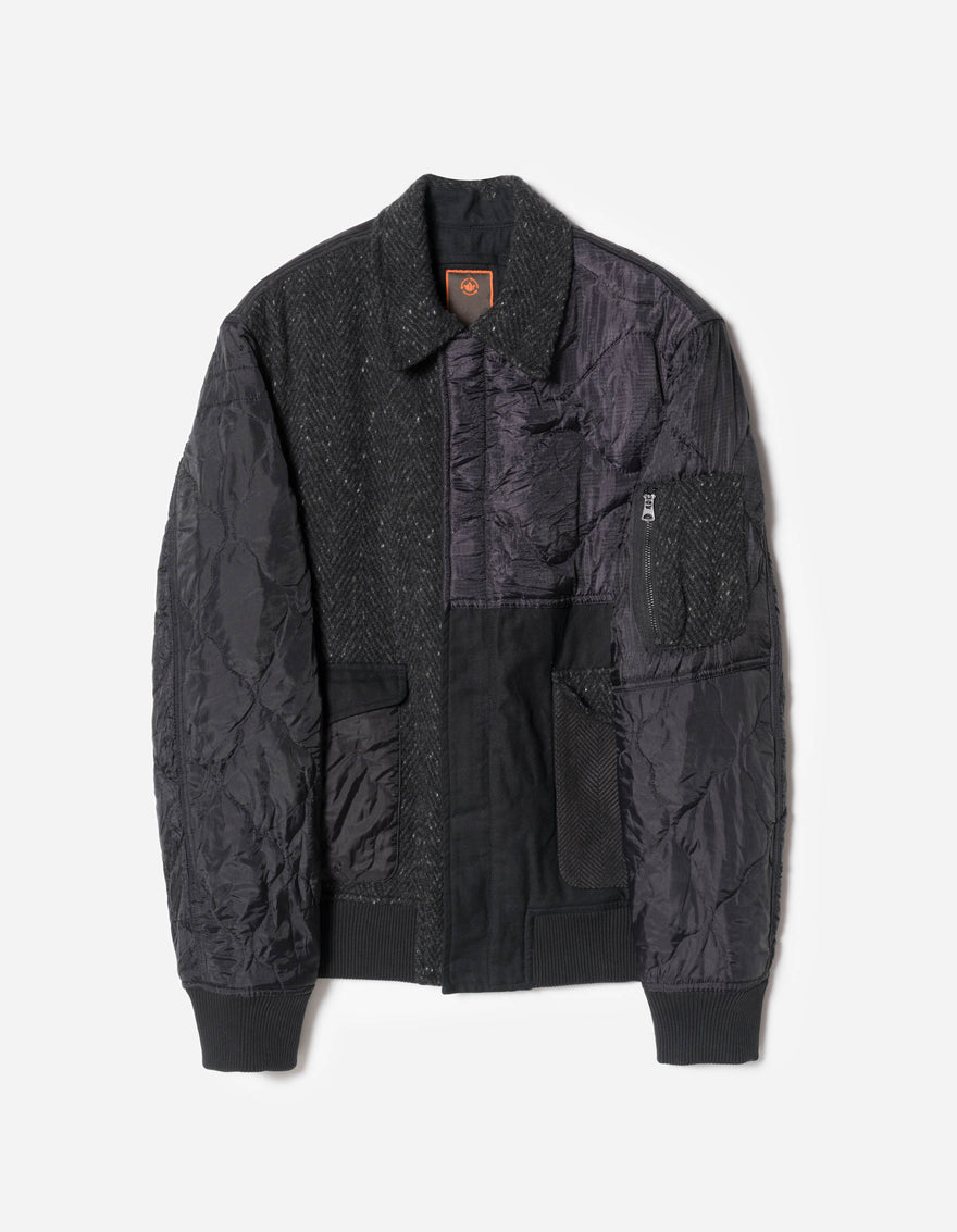 4083 Upcycled A2 Flight Jacket Black