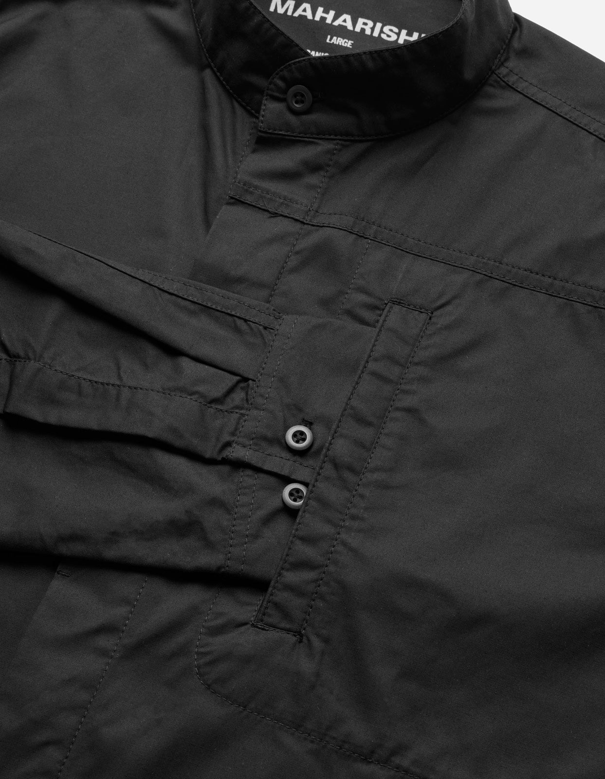 4585 Stand Collar Shirt Black