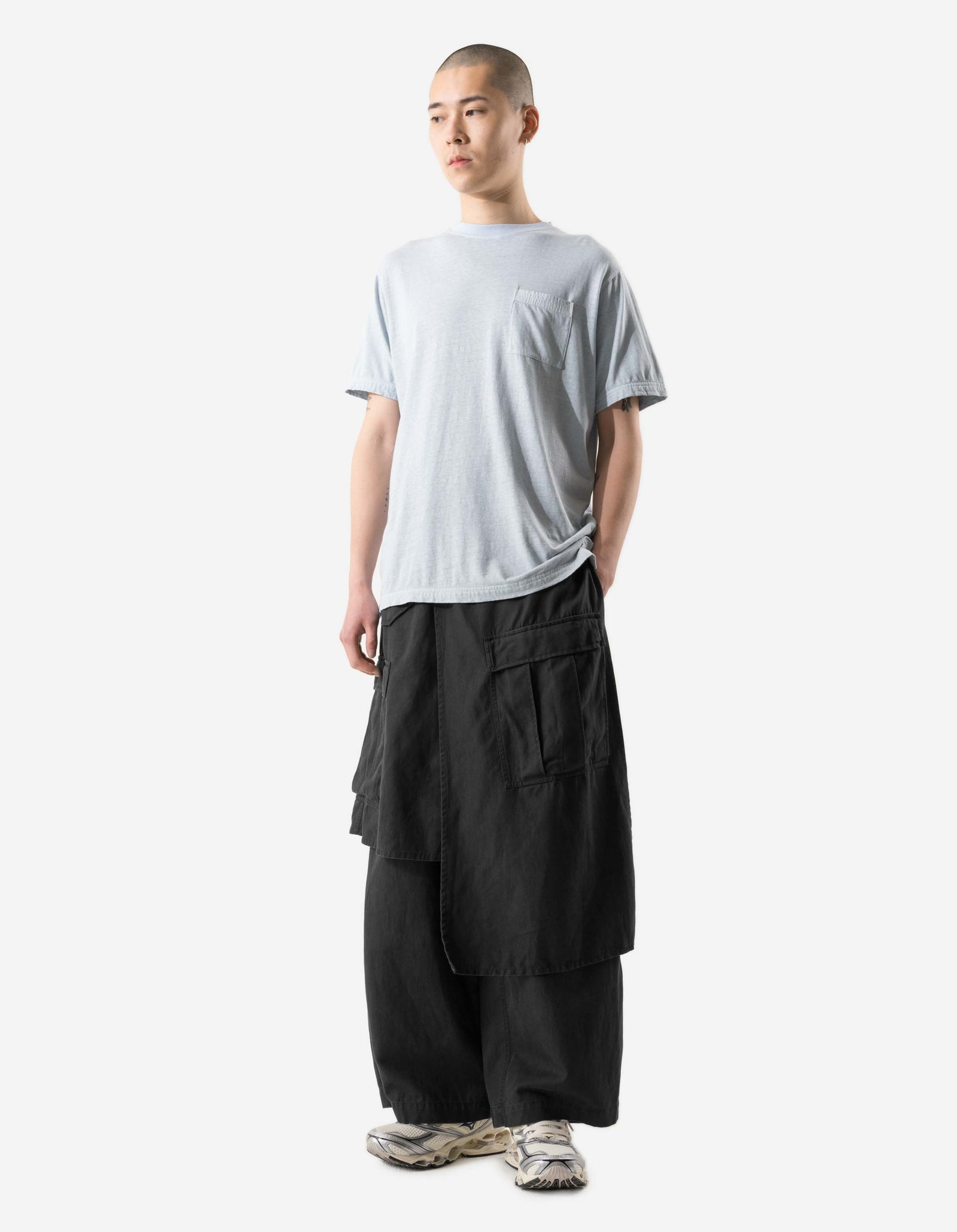 4588 Asym Cargo Hakama Pants Black
