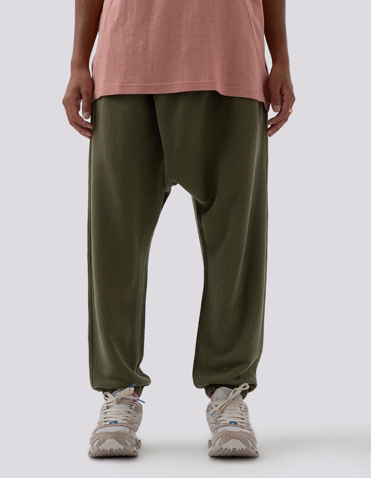 5003 Kesagiri Hemp Low Sweatpants Olive OG-107F