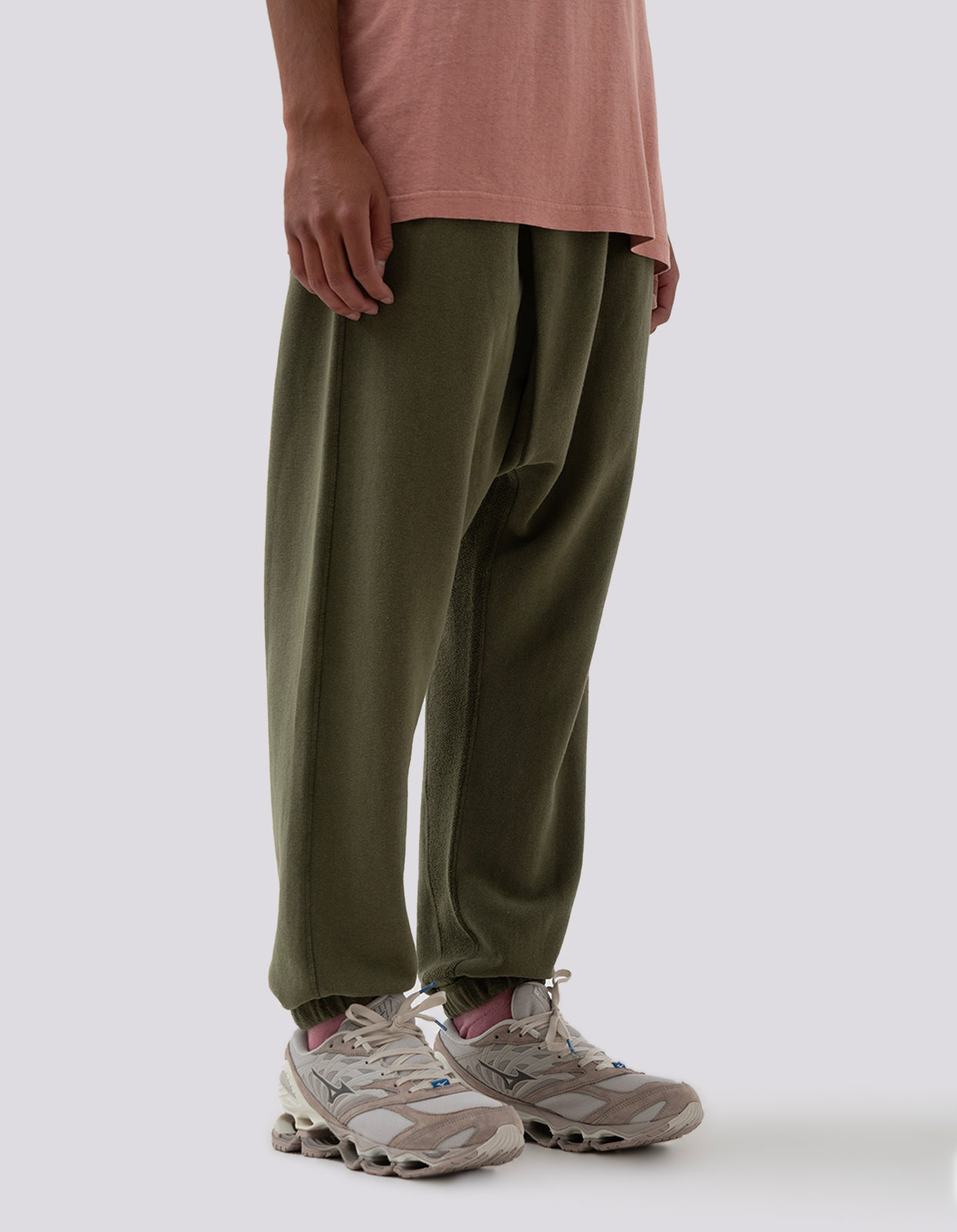 5003 Kesagiri Hemp Low Sweatpants Olive OG-107F