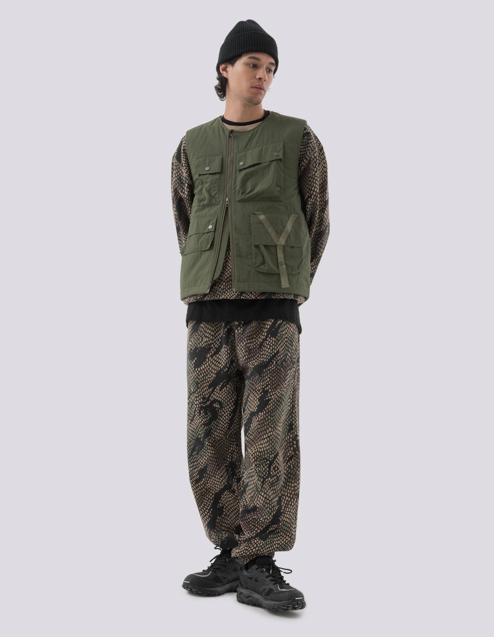 5038 Veg Dyed Tech Cargo Vest Olive