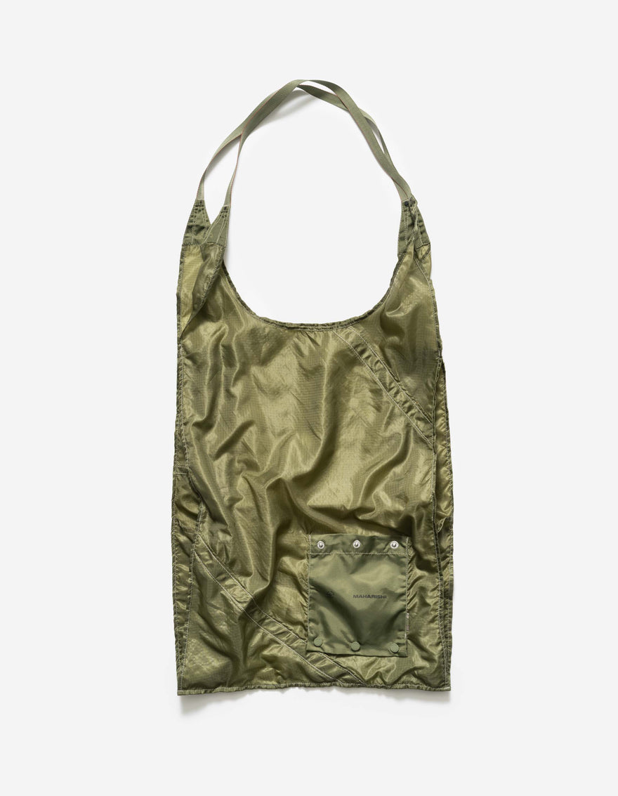 5073 Upcycled Rollaway Shopping Bag Olive